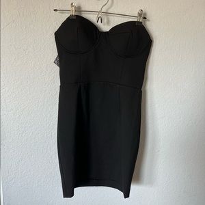 Nasty gal strapless bodice black dress size Large